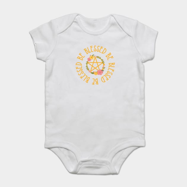 Midsummer Floral Pentacle Design Cheeky Witch® Baby Bodysuit by Cheeky Witch